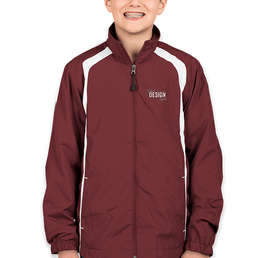 Sport-Tek Youth Full Zip Colorblock Warm-Up Jacket - Color: Maroon / White