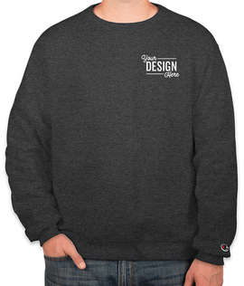 Embroidered Champion Powerblend Crewneck Sweatshirt - Color: Charcoal Heather