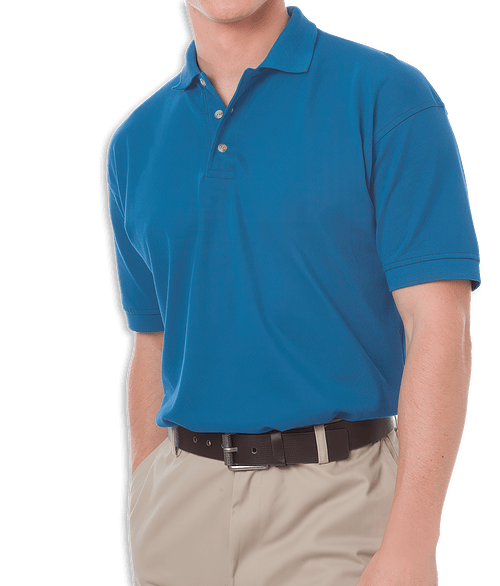 Blue Generation Cotton Pique Polo - Printed in Turquoise