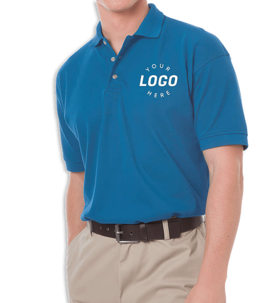 Blue Generation Cotton Pique Polo - Printed in Turquoise