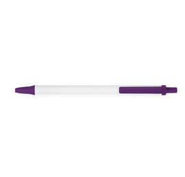 BIC Clic Stic Pen (black ink) - Color: White / Purple