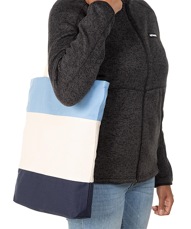 Tri-Color Cotton Canvas Tote Bag