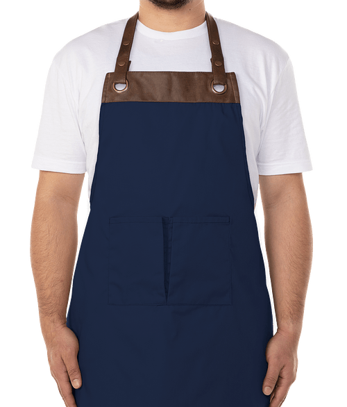 Artisan Collection Espresso Lightweight Full Length Apron - Embroidered in Navy / Brown
