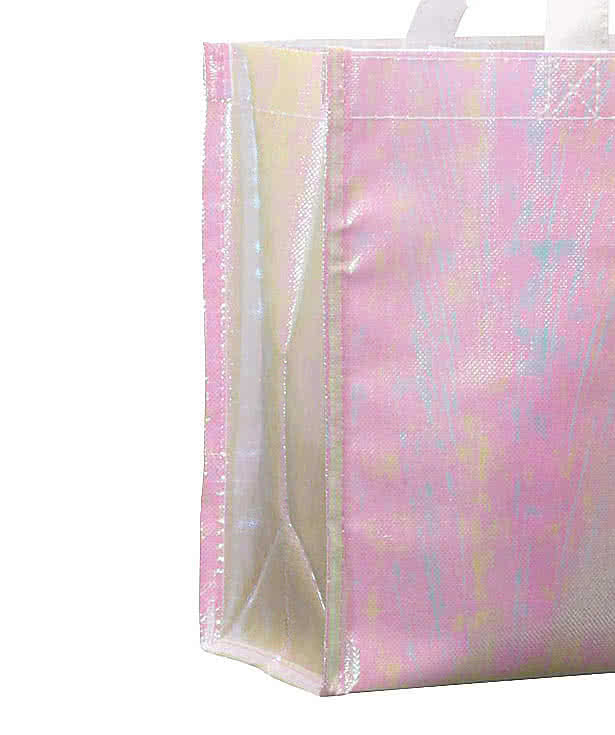 Medium Iridescent Non-Woven Shopper Tote Bag