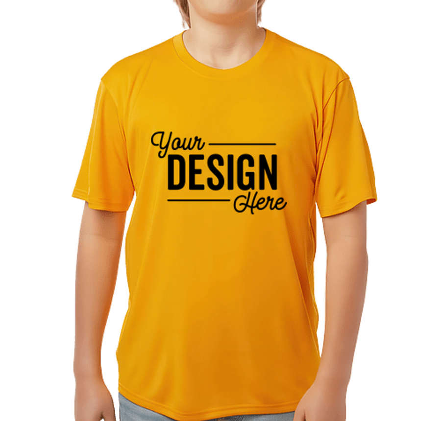 AllPro Youth Interlock UPF 50 Performance Shirt in Gold