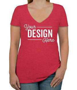 Next Level Women's Slim Fit Tri-Blend Deep V-Neck T-shirt