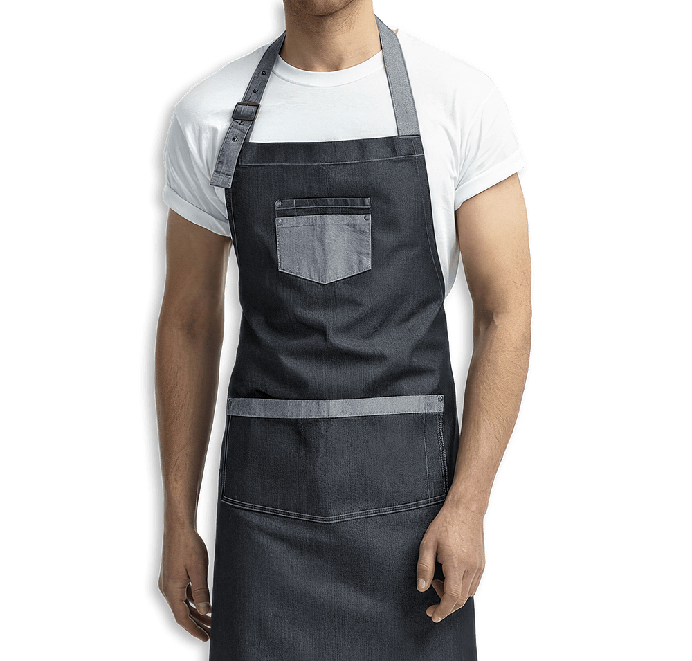 Artisan Collection Domain Contrast Denim Two-Pocket Apron - Embroidered-default