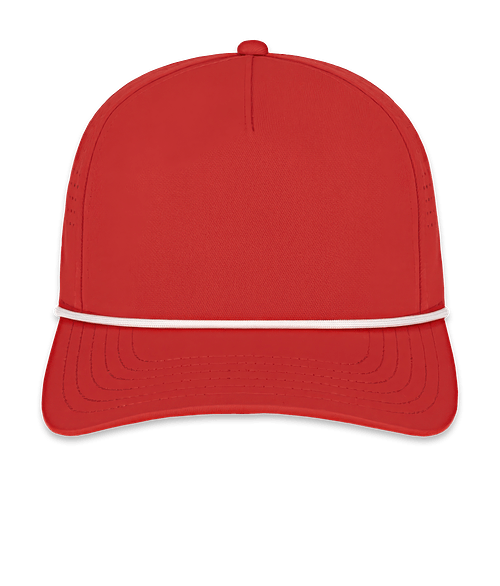 Blue Generation Summit Perforated Rope Baseball Hat - Embroidered in Red/White
