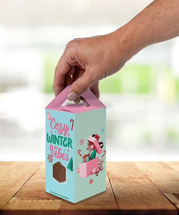 14 Present Shaped Milk Chocolates with Gift Box