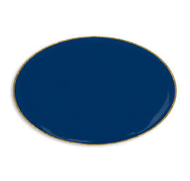 Oval Lapel Pin - Color: Navy / Brass