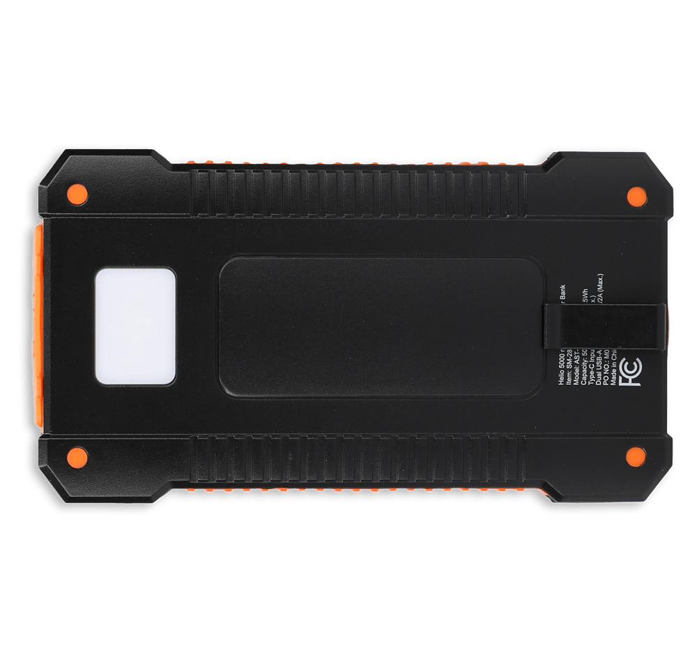 Full Color Helio 5,000 mAh Solar Powered Flashlight Power Bank-default