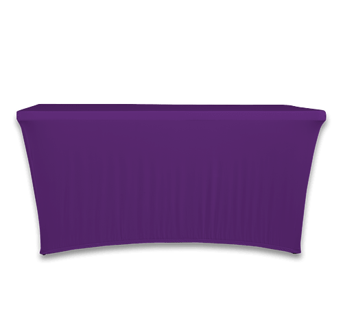 Full Color 6' Ultrafit Classic Stretch Tablecloth in Team Purple