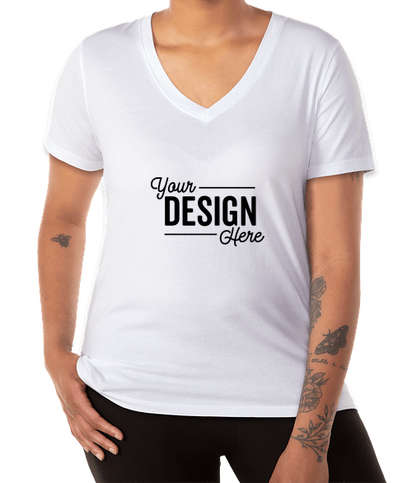 American Giant Women's USA-Made Classic 100% Cotton V-Neck T-shirt - White