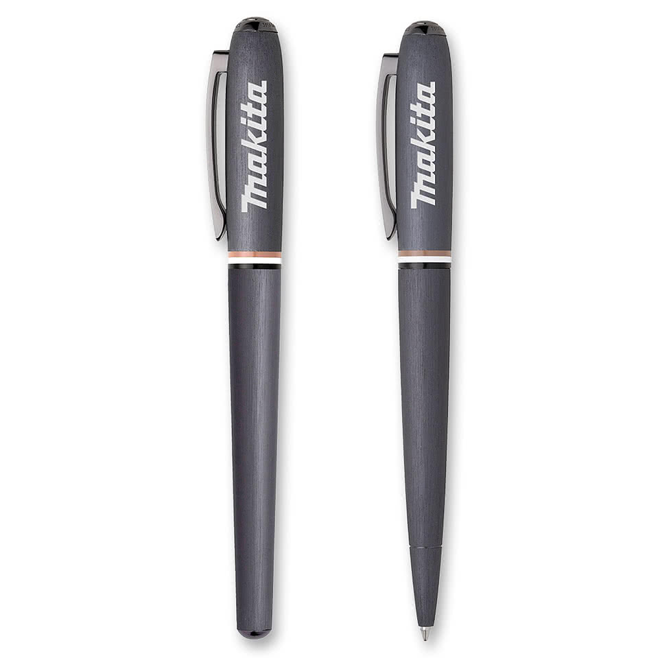 Hugo Boss Laser Engraved Iconic Contour Ballpoint & Fountain Pen Set