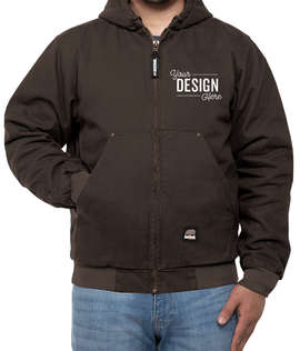 Berne Highland Washed Cotton Duck Hooded Jacket - Color: Olive Duck