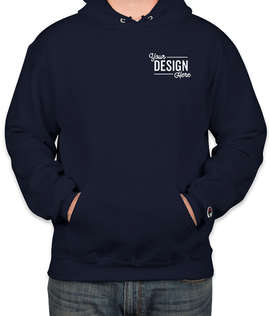 Embroidered Champion Powerblend Pullover Hoodie - Color: Navy
