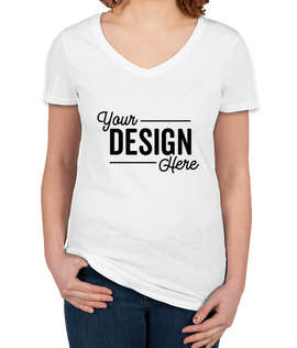 Canada - Threadfast Women's Slim Fit Lightweight V-Neck Pigment Dyed T-shirt - Color: White