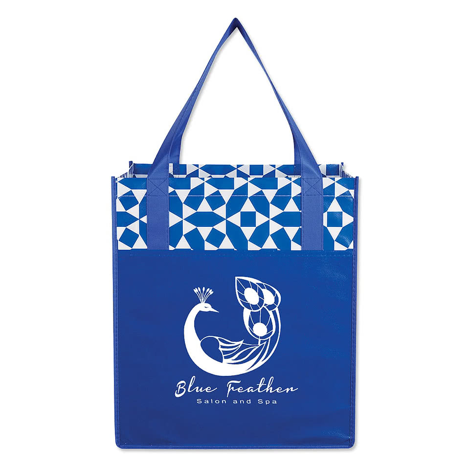 Geometric Non-Woven Shopper Tote Bag