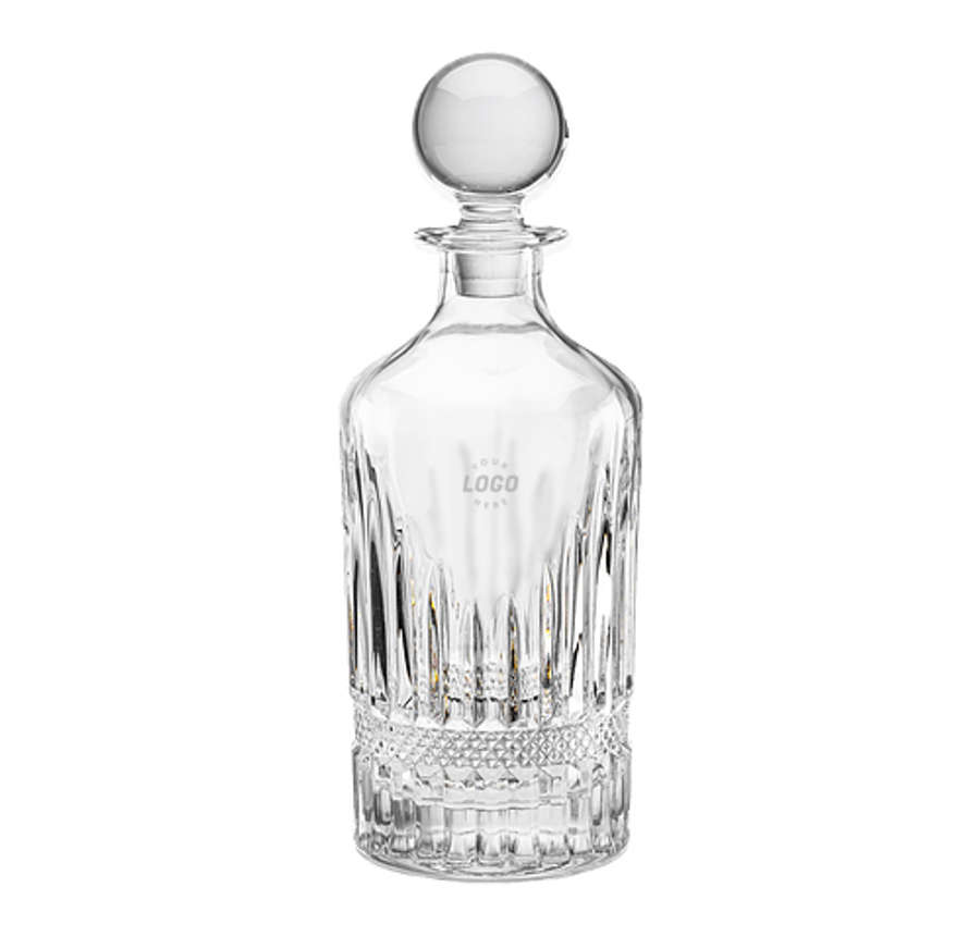 Laser Etched 28 oz. Hathaway Decanter with Lid in Clear