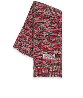 Sport-Tek Melange Scarf - Color: True Red/ Black/ White