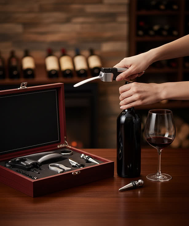 Laser Engraved Isabell 5 Piece Wine Accessory Set