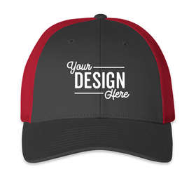 Richardson Low Profile Trucker Hat - Color: Charcoal / Red
