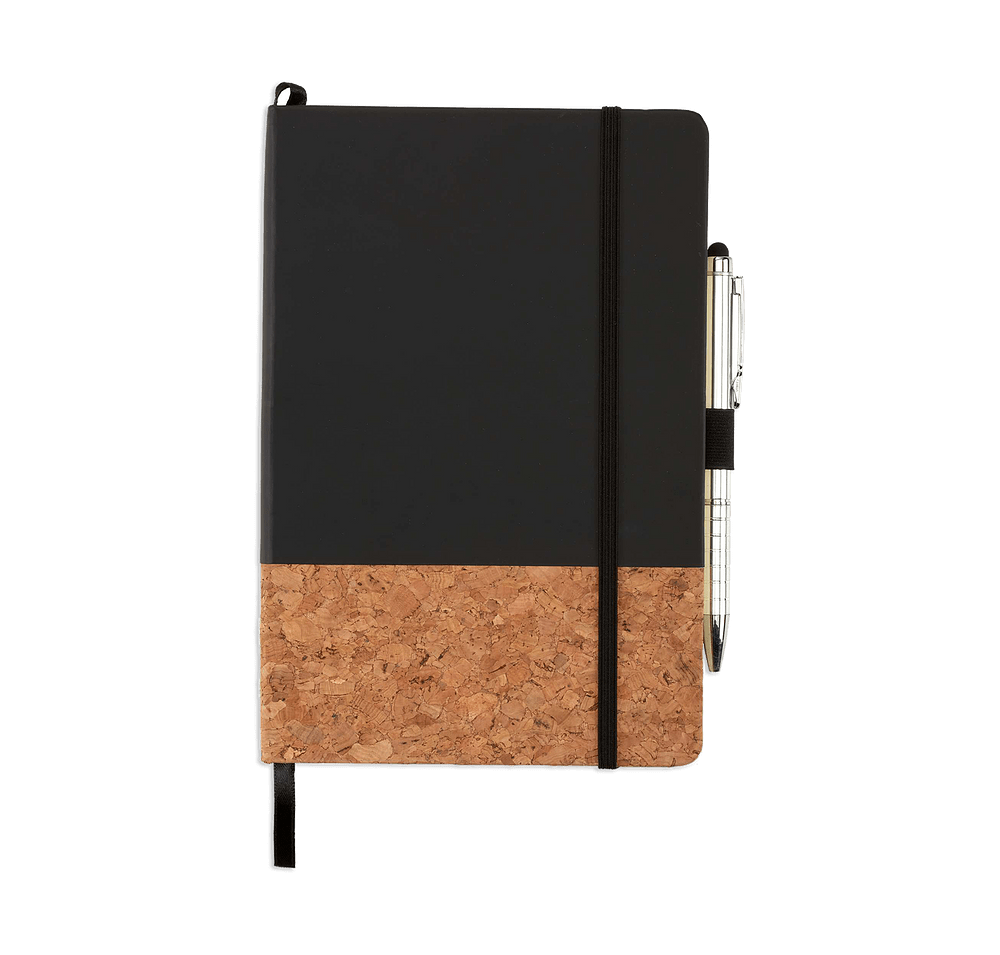 Debossed Lucca Cork Hard Cover Notebook-default