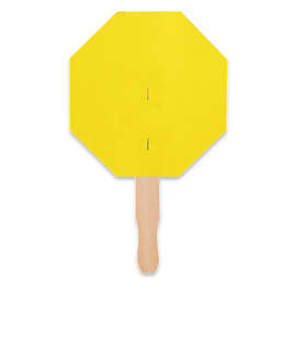 Full Color Octagon Hand Fan - Color: Yellow
