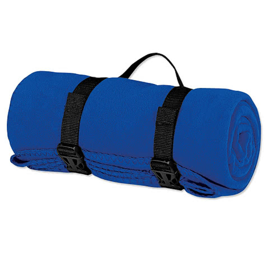Port Authority Fleece Blanket with Strap in Midnight Heather