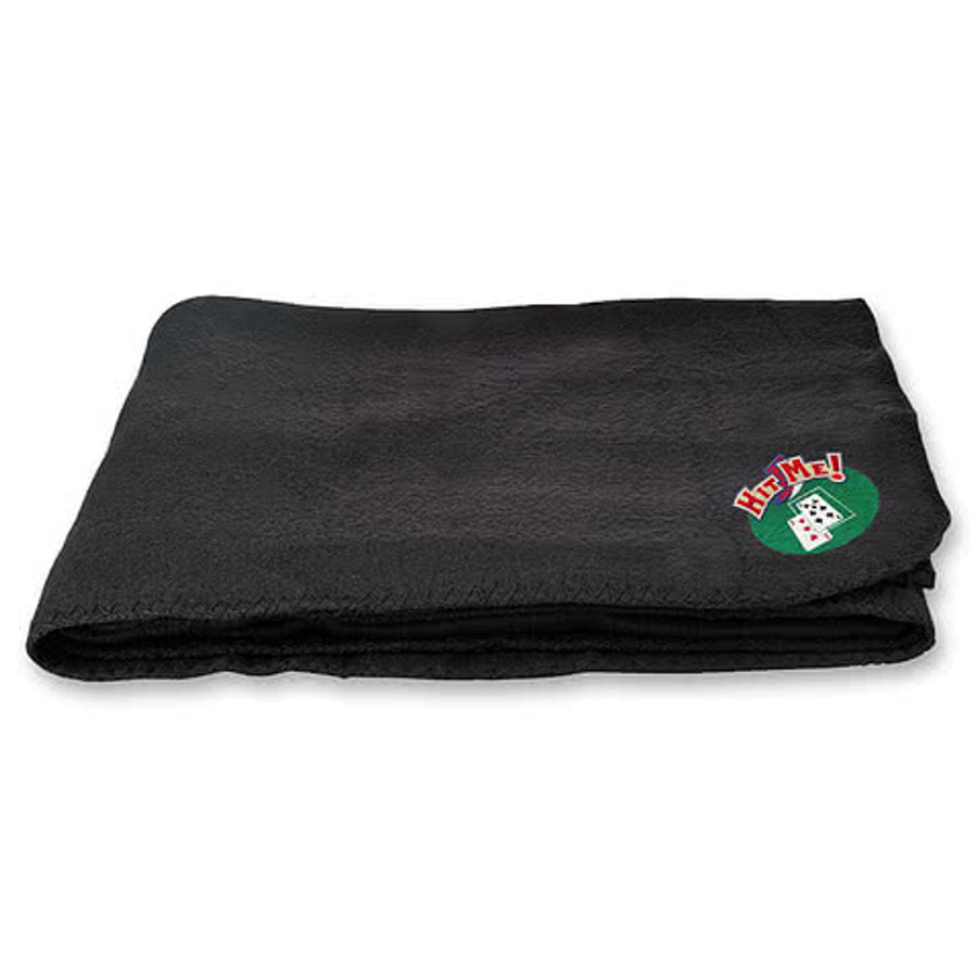 Whip-Stitched Fleece Blanket in Gray