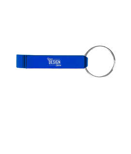 Laser Engraved Aluminum Bottle Opener Keychain - Color: Blue