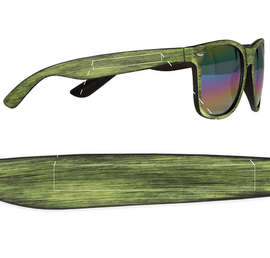 Woodtone Mirrored Malibu Sunglasses - Color: Lime Green
