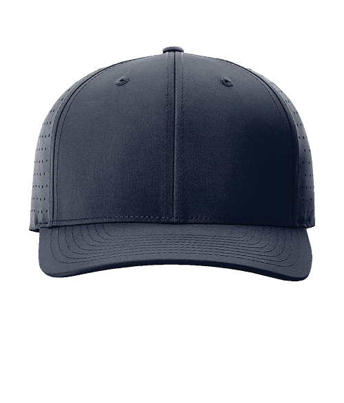 Richardson Laser Perf R-Flex Snapback Baseball Hat - Embroidered in Navy