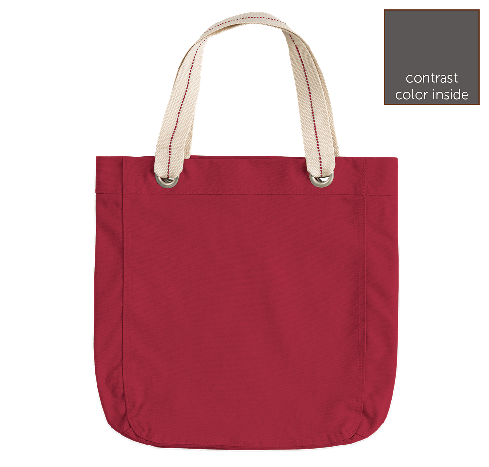 Port Authority Garment Washed Cotton Canvas Contrast Tote Bag-default