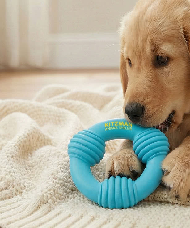 Textured Latex Ring Dog Toy