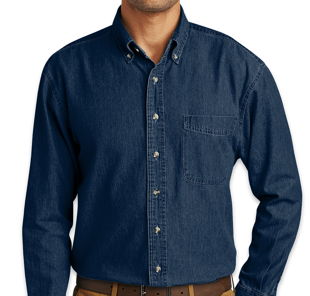 Port & Company Denim Shirt - Printed-default