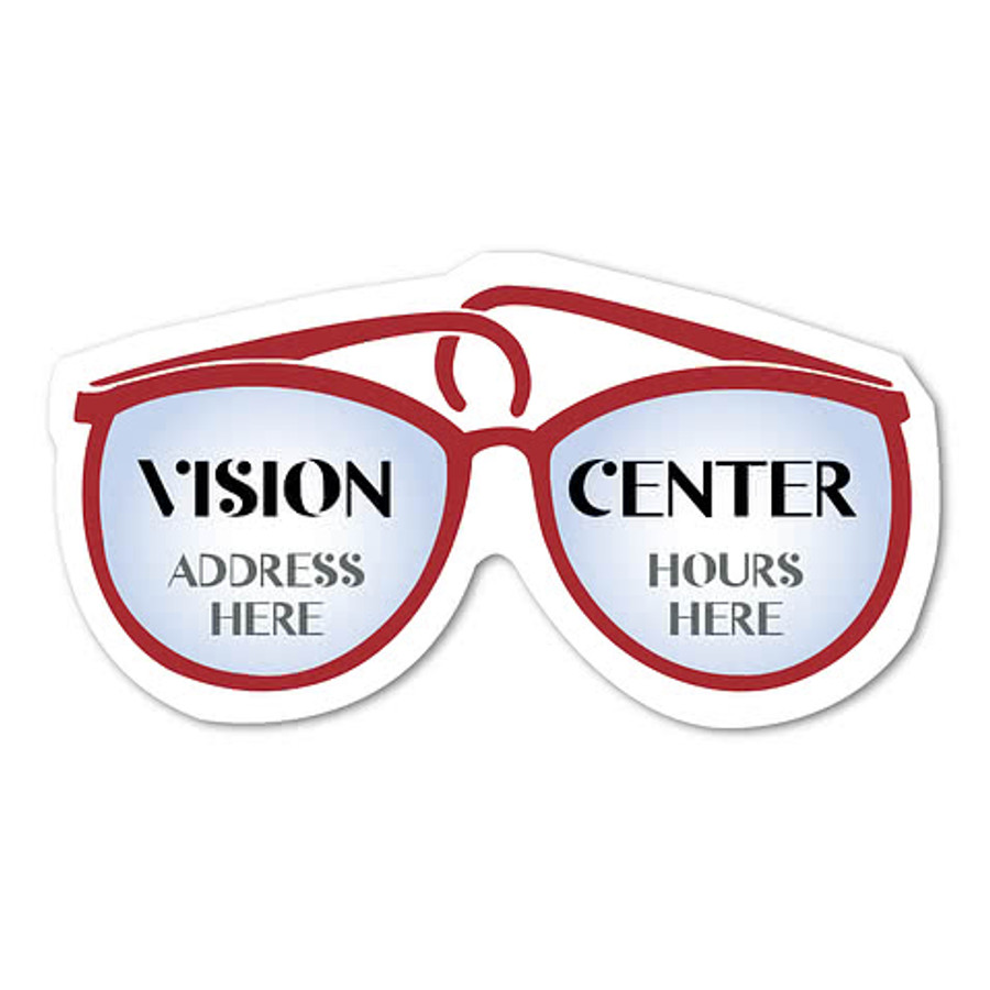 Full Color 3.75" x 2" Glasses Mini Refrigerator Magnet in Glasses