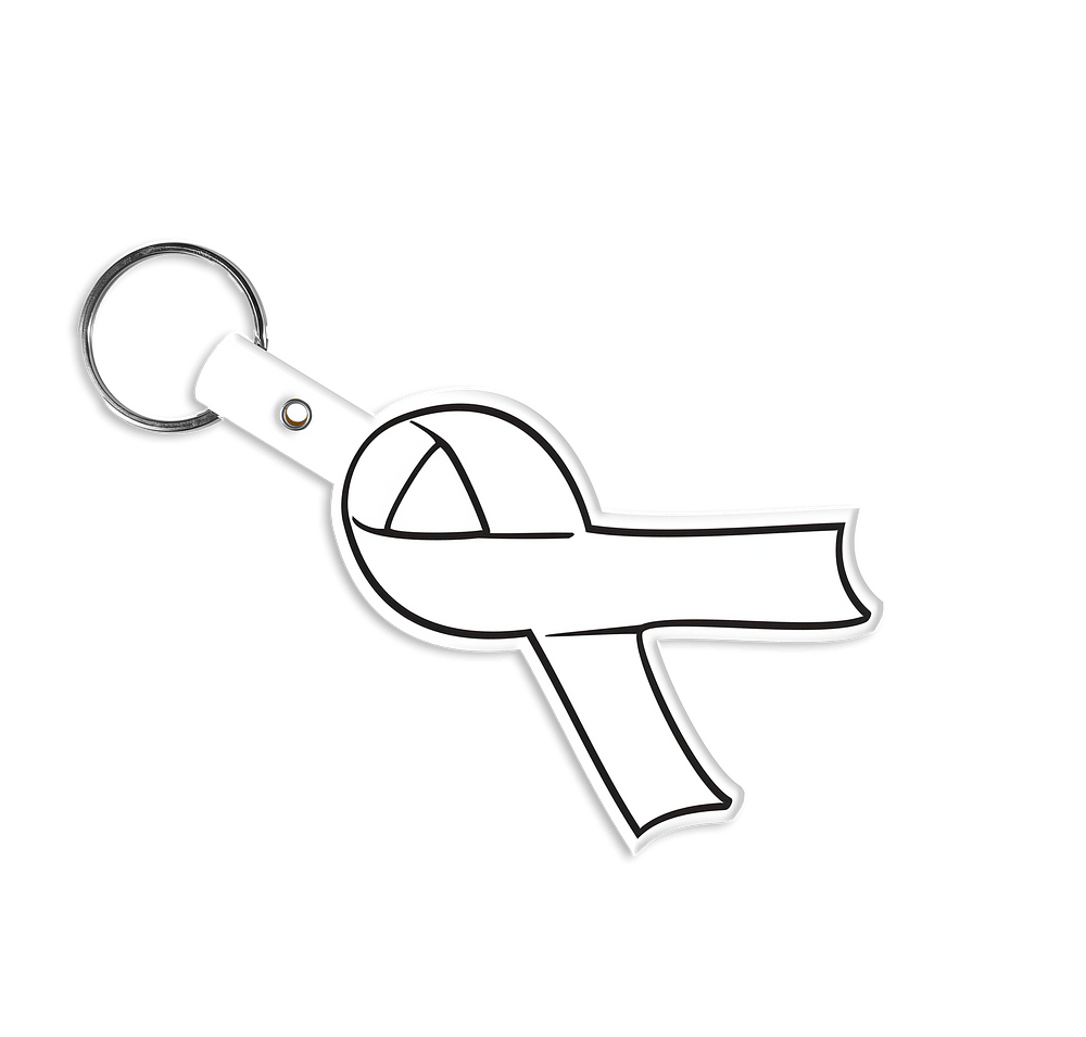 Awareness Ribbon Shaped Flexible Keychain-default