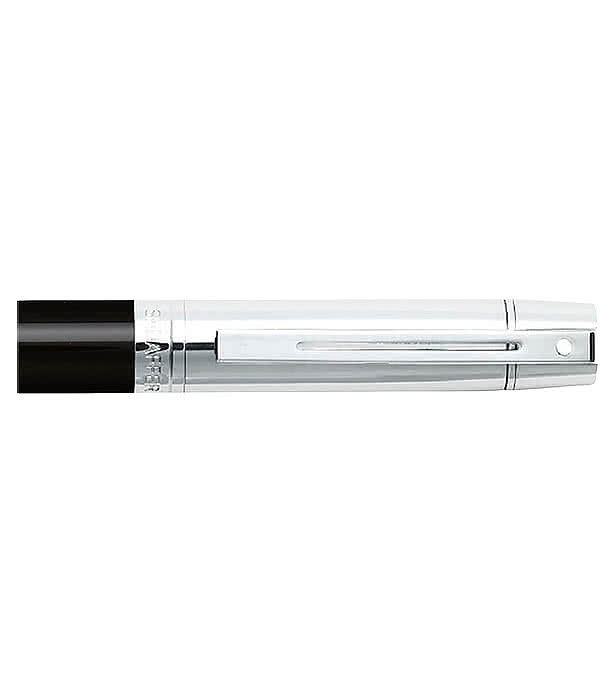 Laser Engraved Sheaffer 300 Glossy Black and Chrome Ballpoint Pen (black ink)