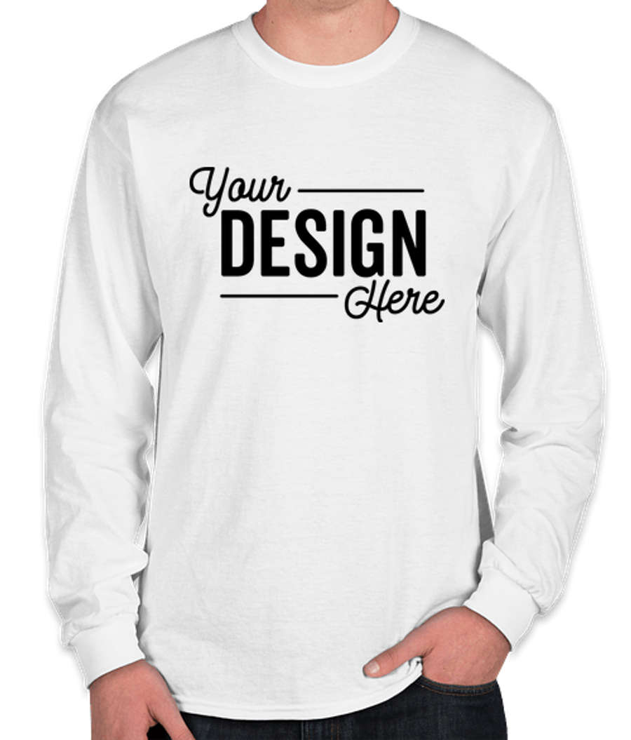 Gildan DryBlend 50/50 Long Sleeve T-shirt in White