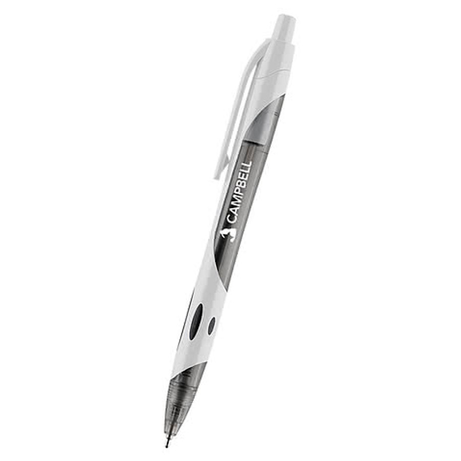 Two-Tone Kai Recycled Sleek Write Pen (black ink) in TRAN BLACK WITH WHITE