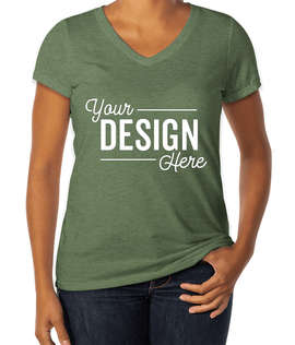 District Women's Tri-Blend V-Neck T-shirt - Color: Military Green Frost