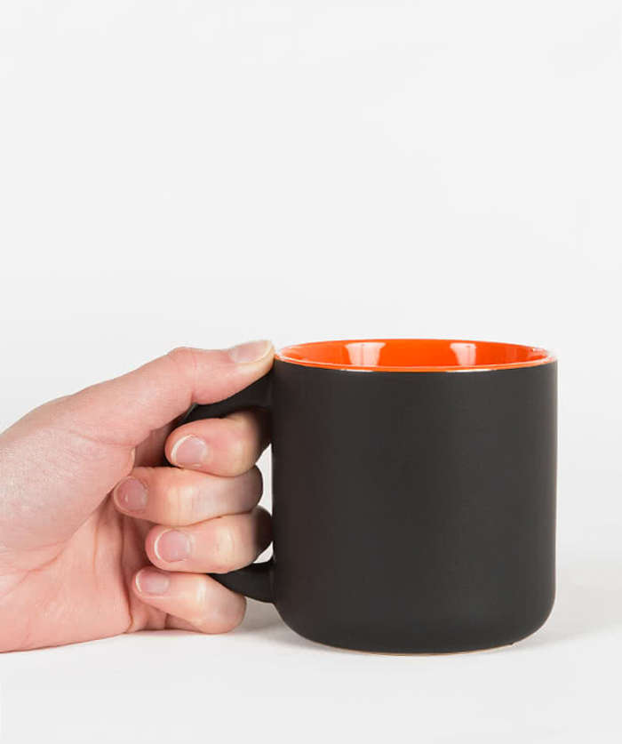 14 oz. Ceramic Two-Tone Black Minolo Mug