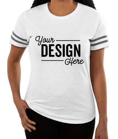 Gildan Women's Varsity T-shirt - White / Graphite Heather