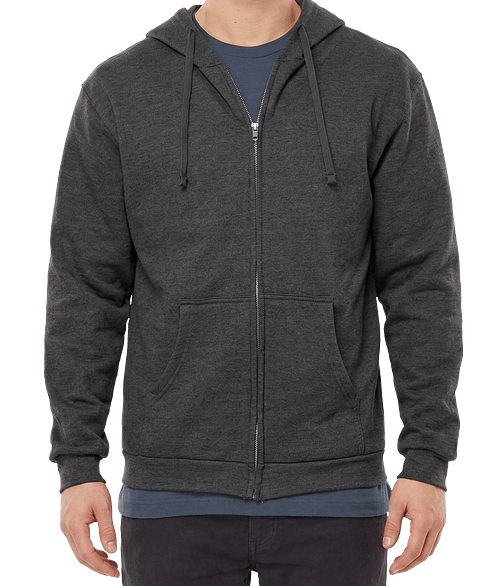Tultex Midweight Zip Hoodie in Heather Graphite