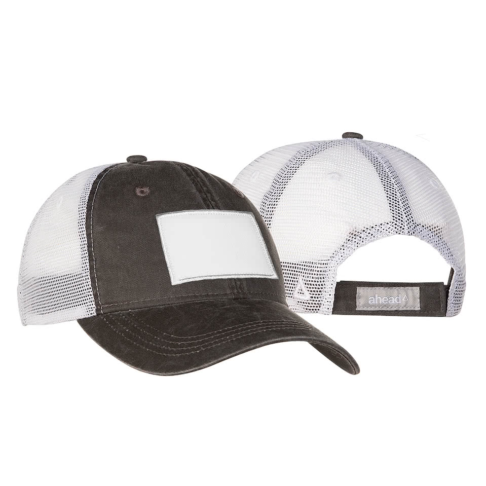 Ahead Solana Pigment Dyed Trucker Hat - Rectangle Patch - Printed