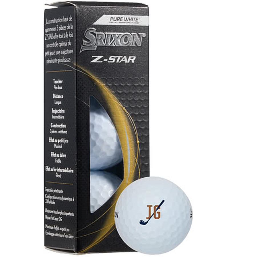Full Color Srixon Z-Star Golf Balls (Box of 3) in White