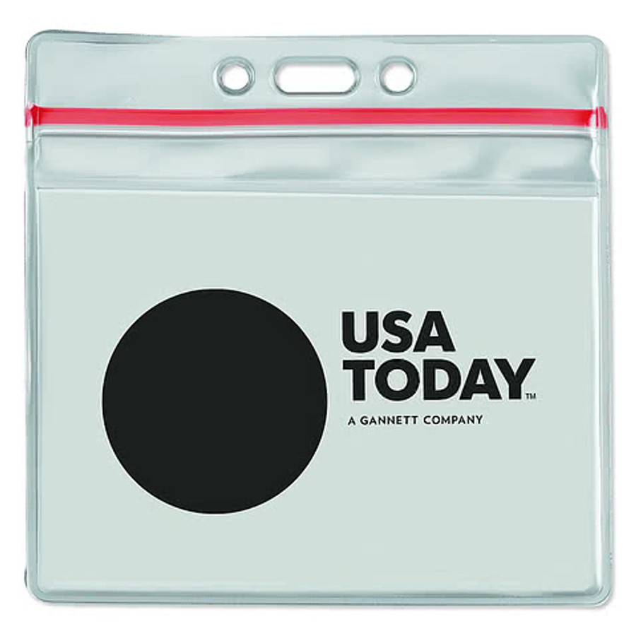 4" x 3" Horizontal Vinyl Badge Pouch with Zipper in Clear