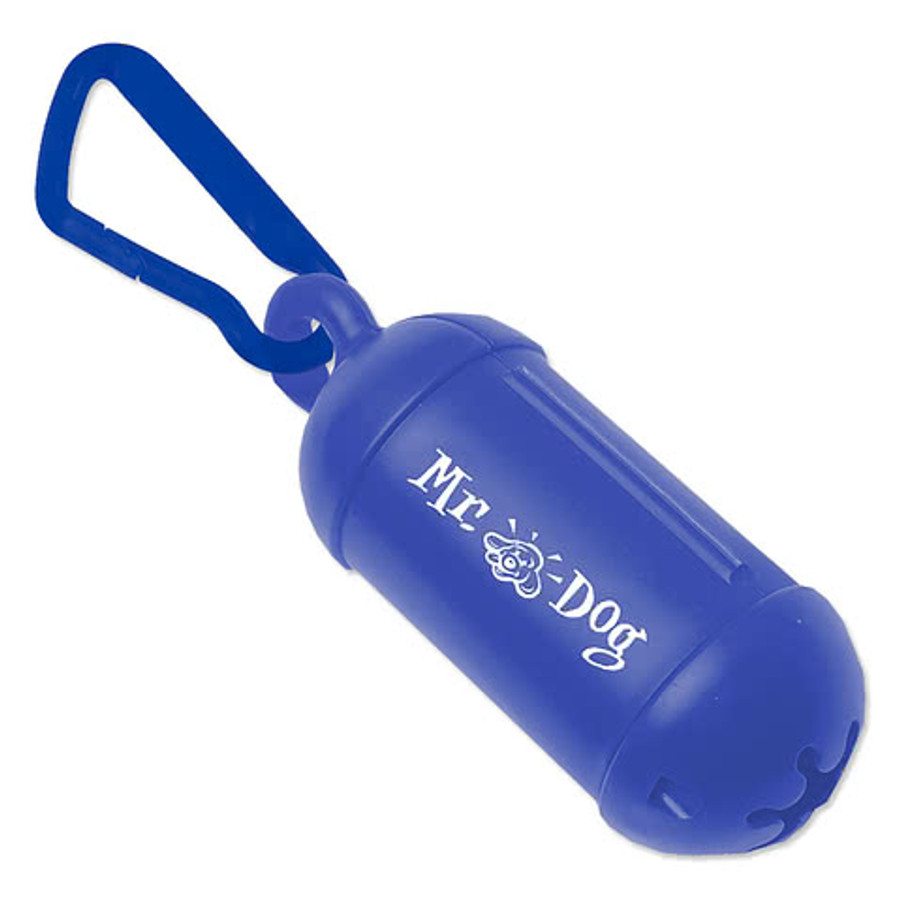 Pet Waste Bag Dispenser with Carabiner in Blue