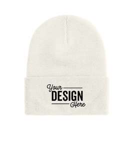 Port & Company Fleece Lined Cuff Beanie - Color: White